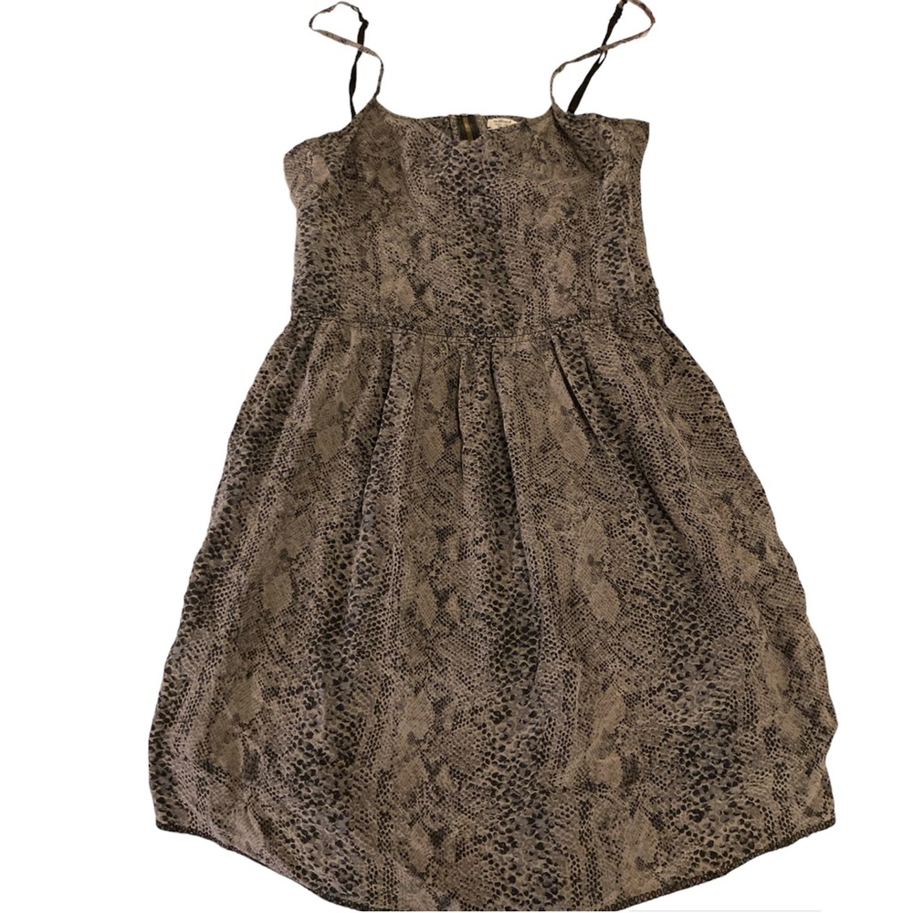 Aritzia Wilfred 100% silk snake-print spaghetti strap dress